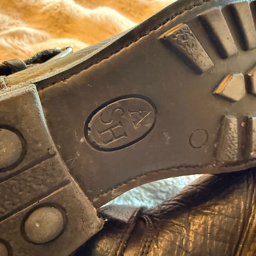 Ash Distressed Black Studded Combat Boots - Picture 8 of 10
